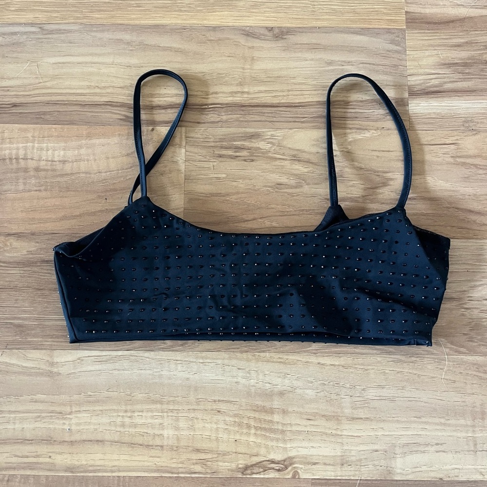 Black Beaded Zara Bralette